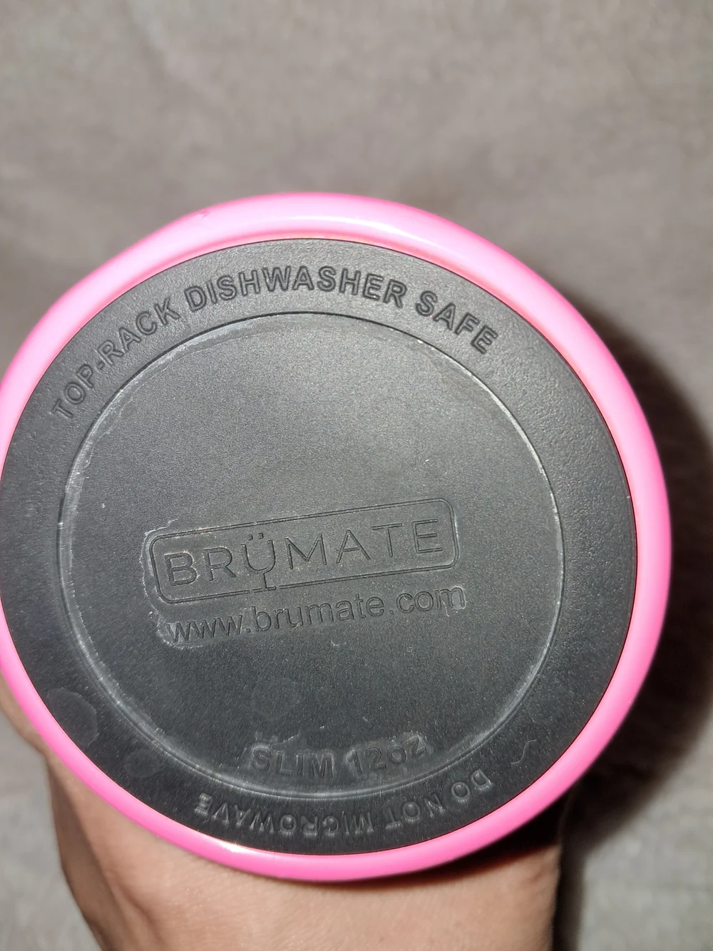 Brumate Hot Pink Insulated Straw Tumbler Leak-Resistant Travel Cup 12 Oz Slim